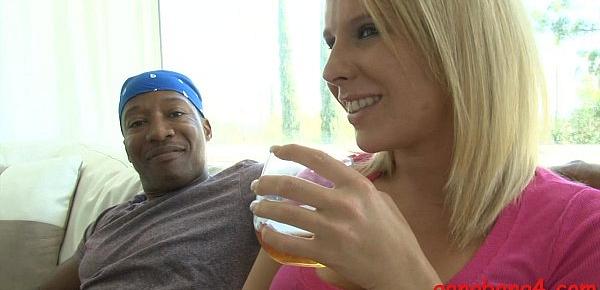  Nasty blonde Aria Austin double fucked by black dudes